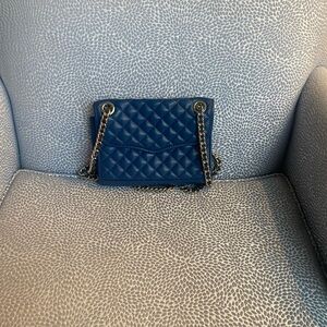 Blue Rebecca Minkoff Purse withh gold chain